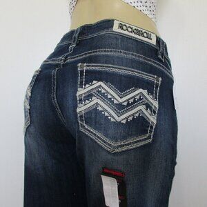 New ROCK & ROLL Cowgirl Jeans Size 32 x 30 Low Rise Boot Cut Denim